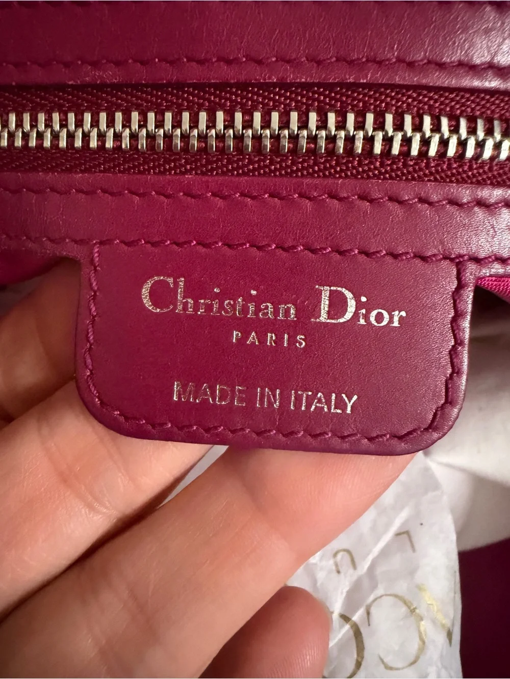 Dior Quilted Tote in Raspberry Pink with Signature Charm